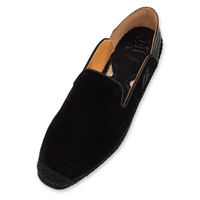 Men Varsi Espadon Espadrilles 8211 Leather 8211 Black Black Christian Louboutin Sandals and Espadrilles