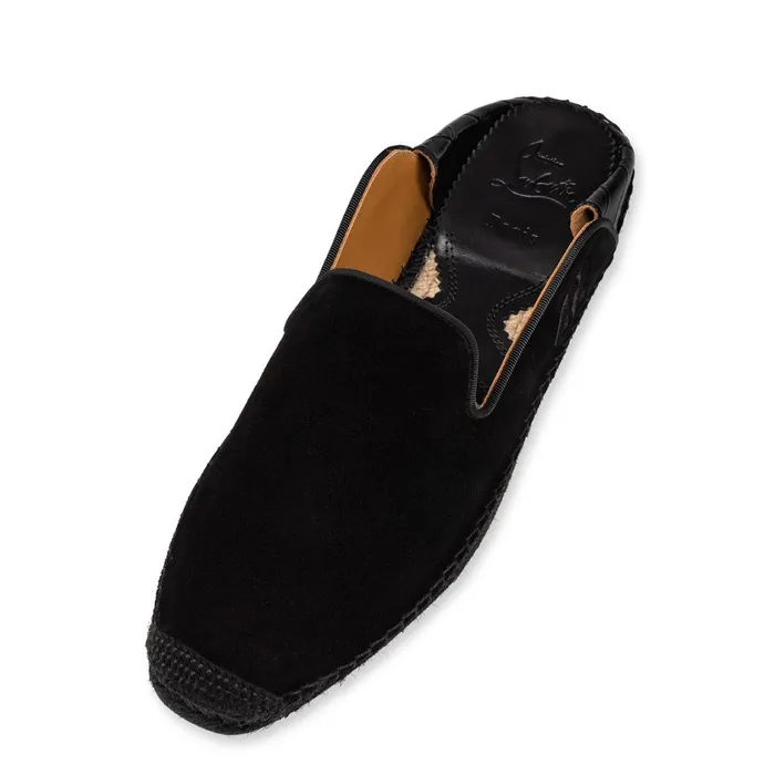 Men Varsi Espadon Espadrilles 8211 Leather 8211 Black Black Christian Louboutin Sandals and Espadrilles