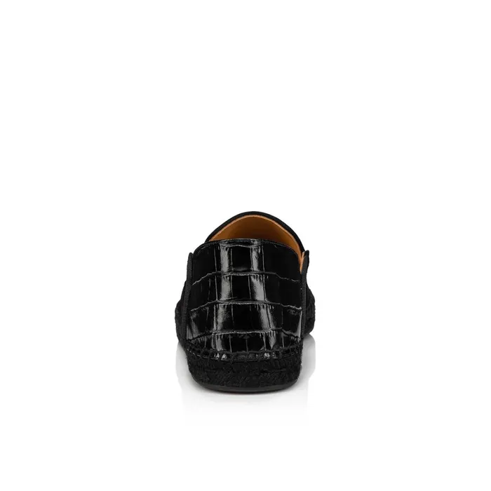 Men Varsi Espadon Espadrilles 8211 Leather 8211 Black Black Christian Louboutin Sandals and Espadrilles