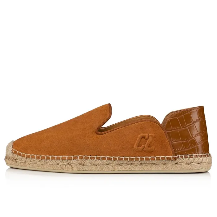 Men Varsi Espadon Espadrilles 8211 Leather 8211 Cinnamon Brown Christian Louboutin Sandals and Espadrilles