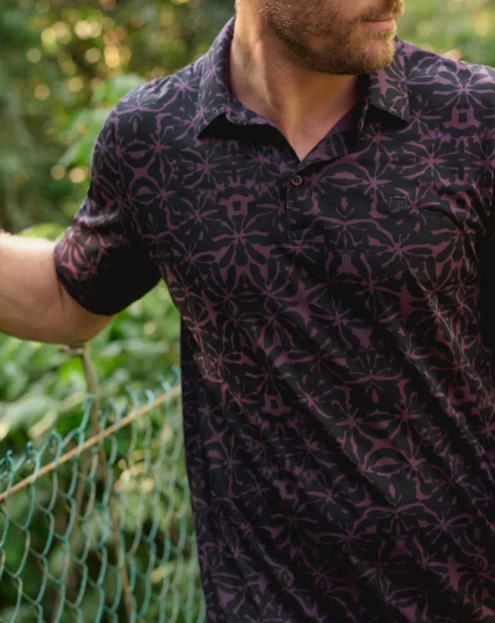 Men VINE CITY POLO Plum TravisMathew Polos