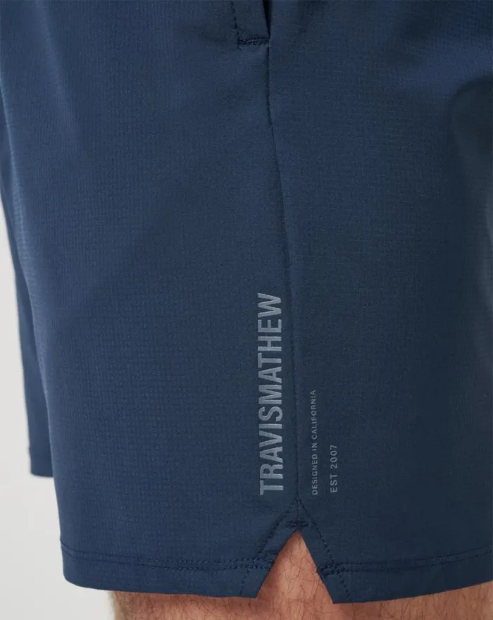 Men WANDERLUST EWAIST SHORT 75IN Mood Indigo TravisMathew Shorts