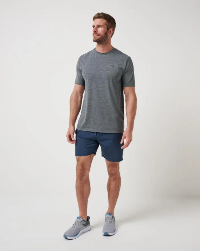 Men WANDERLUST EWAIST SHORT 75IN Mood Indigo TravisMathew Shorts