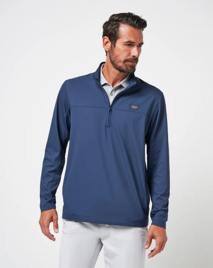 Men WANDERLUST QUARTER ZIP Mood Indigo TravisMathew Quarter Zips