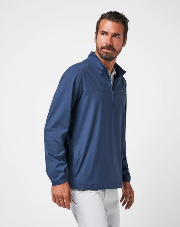 Men WANDERLUST QUARTER ZIP Mood Indigo TravisMathew Quarter Zips