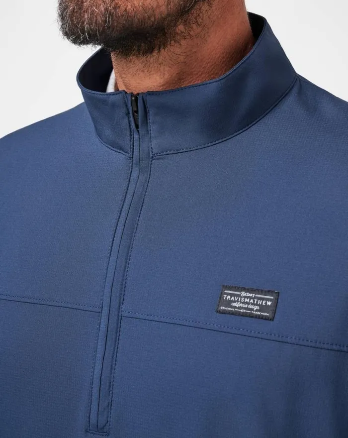 Men WANDERLUST QUARTER ZIP Mood Indigo TravisMathew Quarter Zips