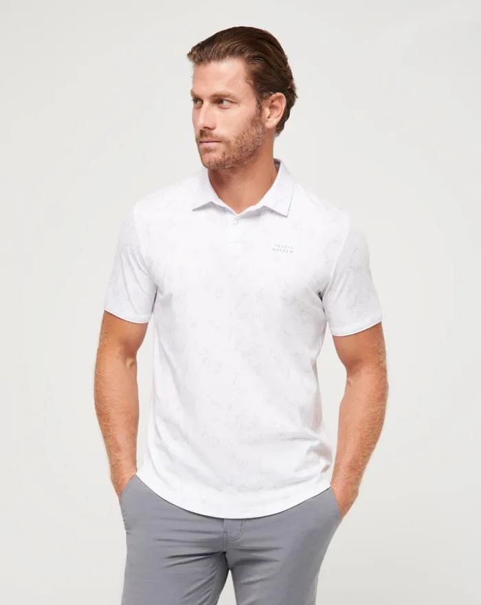 Men WARMER TIDES SCOOP POLO White TravisMathew Polos