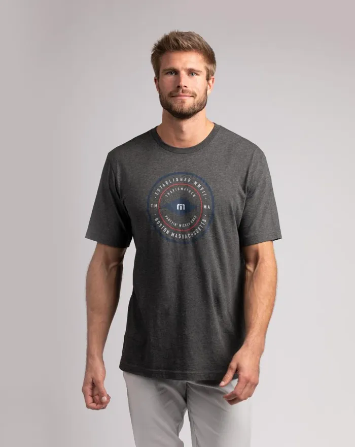 Men WICKED TIMES TEE Heather Grey Pinstri TravisMathew Tees