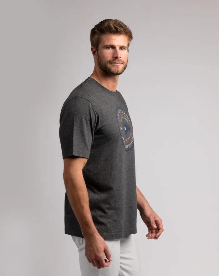 Men WICKED TIMES TEE Heather Grey Pinstri TravisMathew Tees