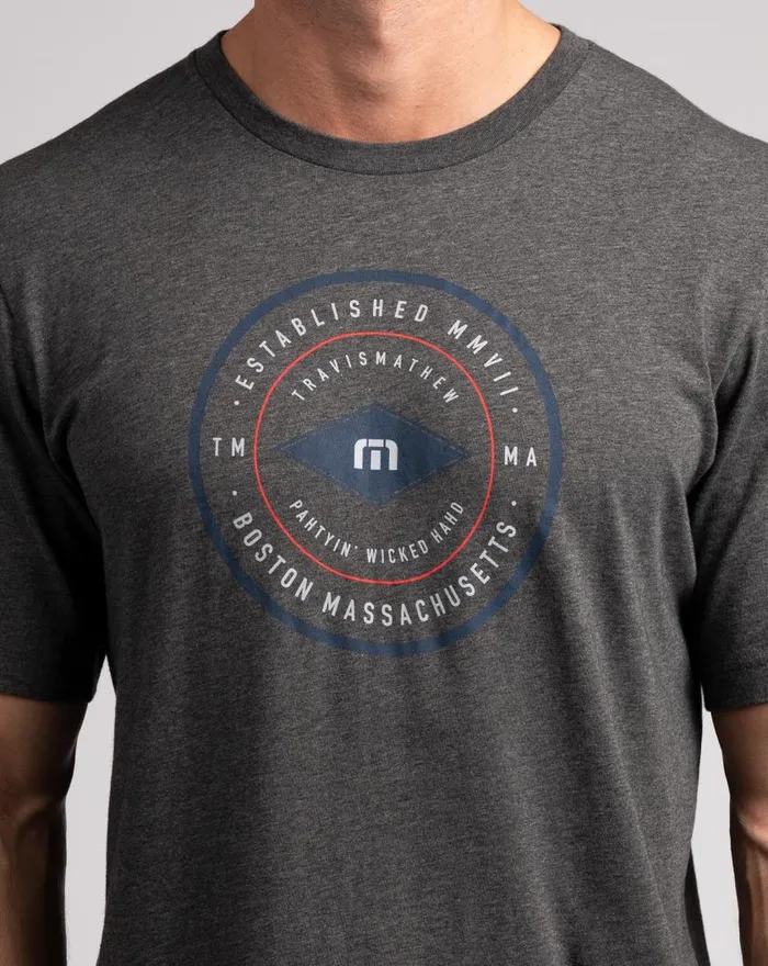 Men WICKED TIMES TEE Heather Grey Pinstri TravisMathew Tees