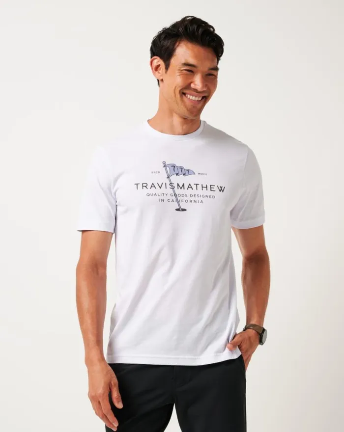 Men WORTH A SHOT TEE White TravisMathew Tees