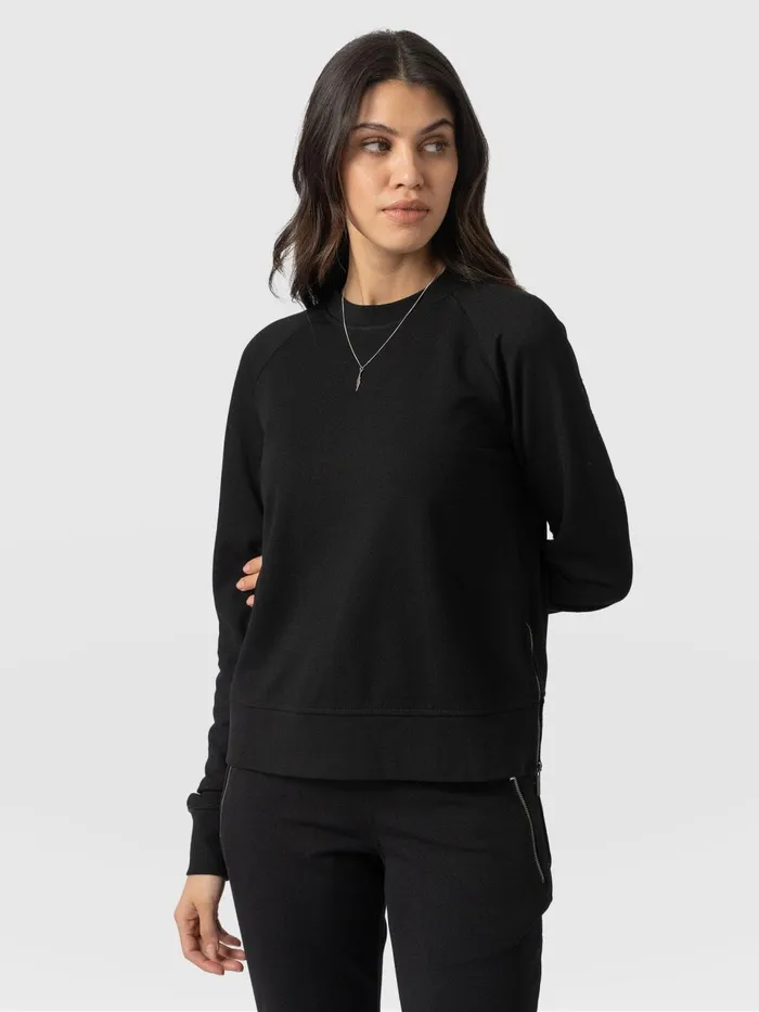 Morgan Zip Sweater 8211 Black Black Women Saint And Sofia Sweaters