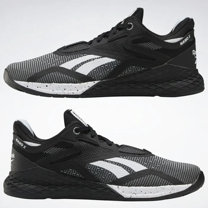 Nano Womens Reebok Nano X Training Shoes Black White Glass Blue