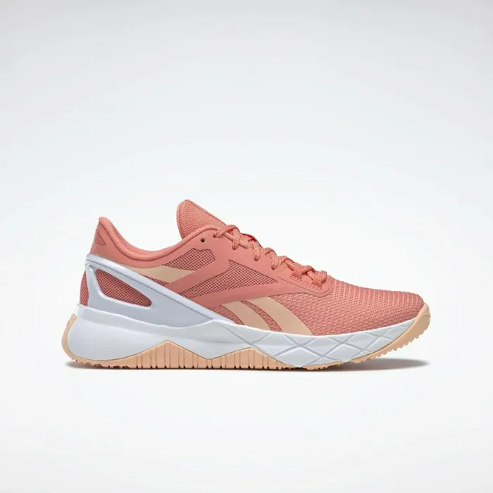 Nano Womens Reebok Nanoflex TR Training Shoes Pink Aura Orange Ftwr White