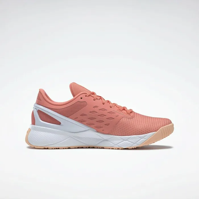 Nano Womens Reebok Nanoflex TR Training Shoes Pink Aura Orange Ftwr White