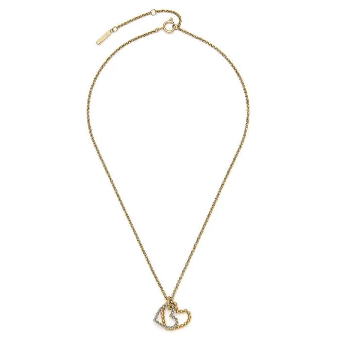 Necklaces Women Olivia Burton Beaded Heart Gold Plated and Silver Necklace