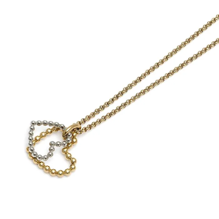 Necklaces Women Olivia Burton Beaded Heart Gold Plated and Silver Necklace