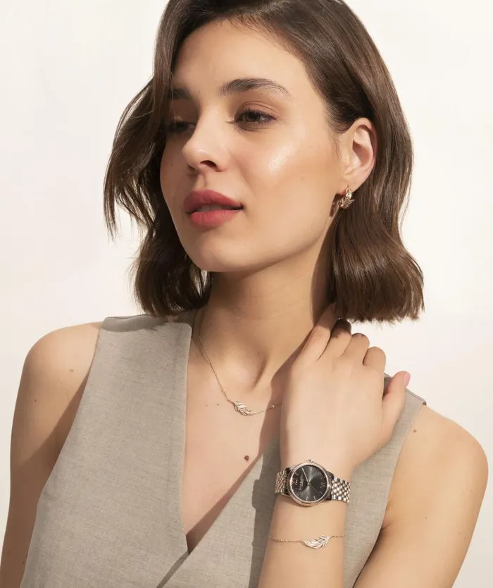 Necklaces Women Olivia Burton Feather Rose Gold Plated Necklace