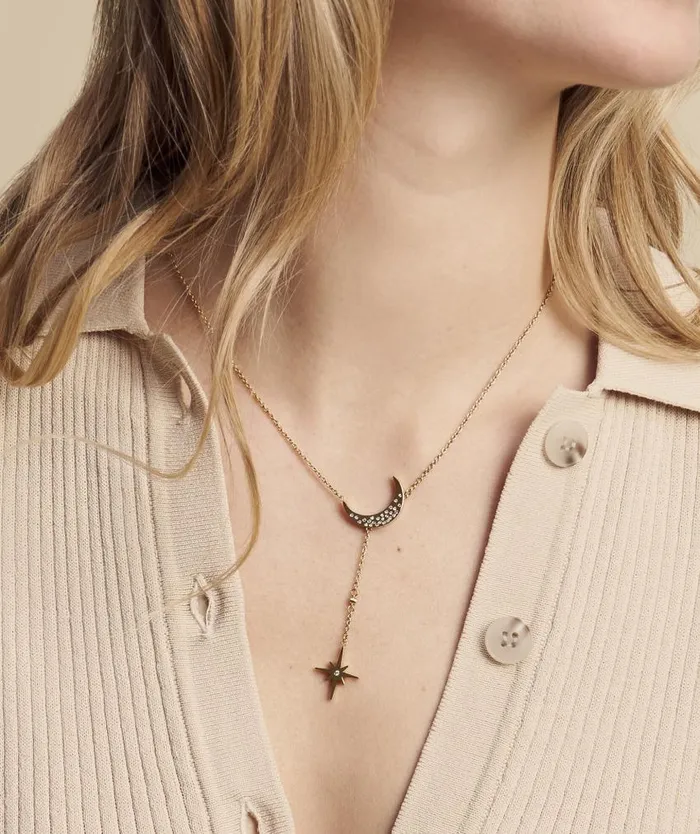 Necklaces Women Olivia Burton North Star and Moon Gold Necklace