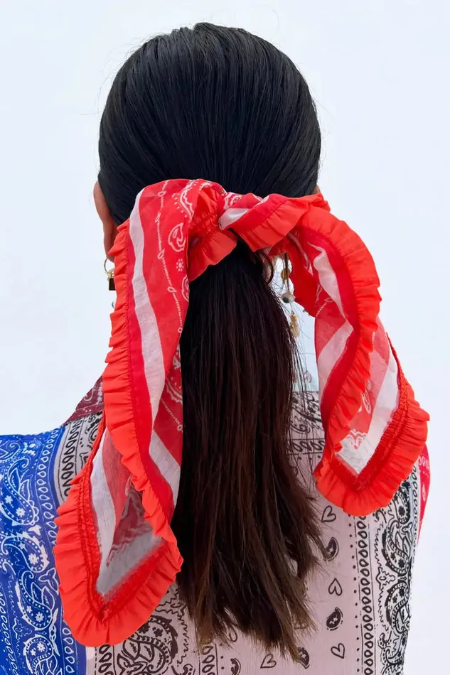 Never Fully Dressed Accessories Red Bandana With Ruffle 8211 Women