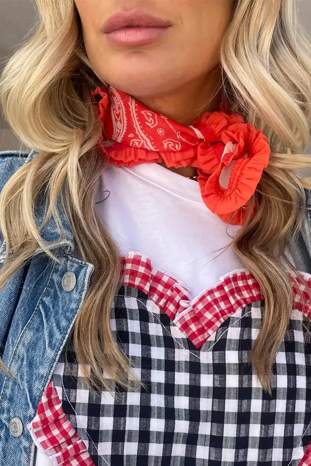 Never Fully Dressed Accessories Red Bandana With Ruffle 8211 Women