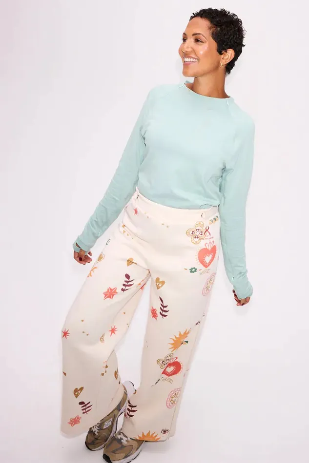 Never Fully Dressed CoOrds Cream Sundazed Wide Leg Accessible Joggers 8211 Women