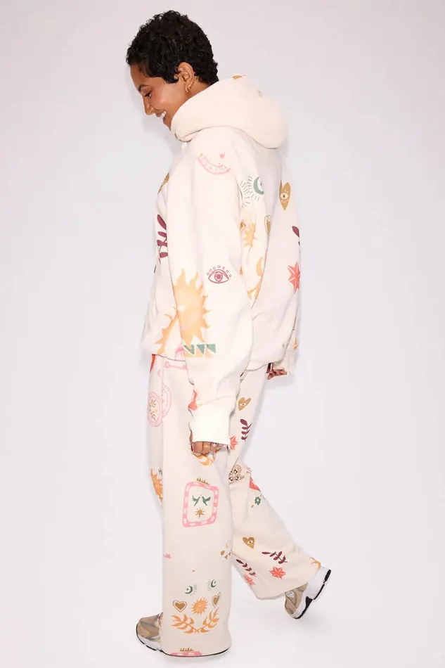 Never Fully Dressed CoOrds Cream Sundazed Wide Leg Accessible Joggers 8211 Women