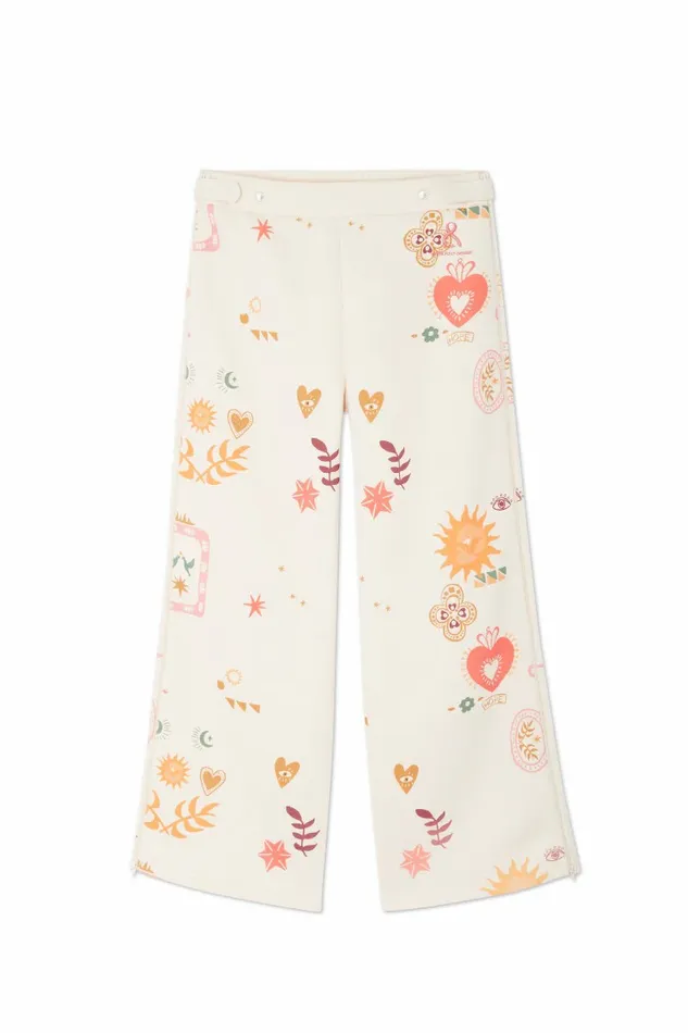 Never Fully Dressed CoOrds Cream Sundazed Wide Leg Accessible Joggers 8211 Women