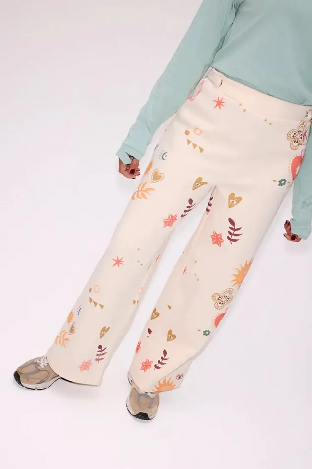 Never Fully Dressed CoOrds Cream Sundazed Wide Leg Accessible Joggers 8211 Women