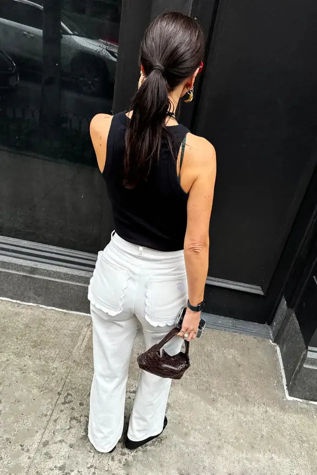Never Fully Dressed Denim Ecru Scallop Detail Jeans 8211 Women