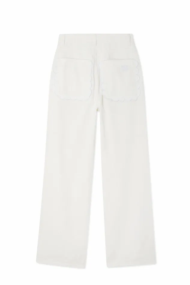 Never Fully Dressed Denim Ecru Scallop Detail Jeans 8211 Women
