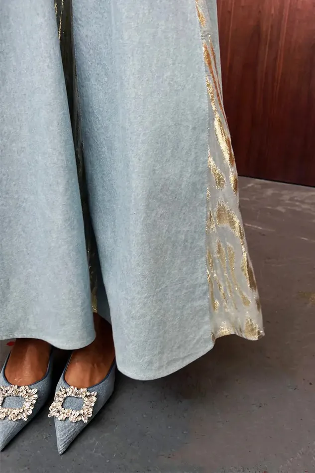 Never Fully Dressed Denim Embellished Denim City Mules 8211 Women