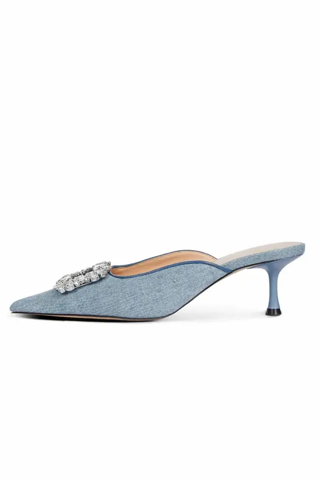 Never Fully Dressed Denim Embellished Denim City Mules 8211 Women