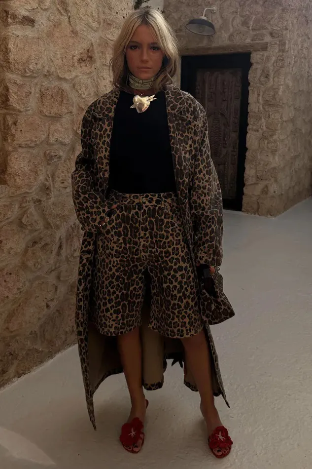 Never Fully Dressed Jackets and Coats Lucia Leopard Denim 55 Coat 8211 Women