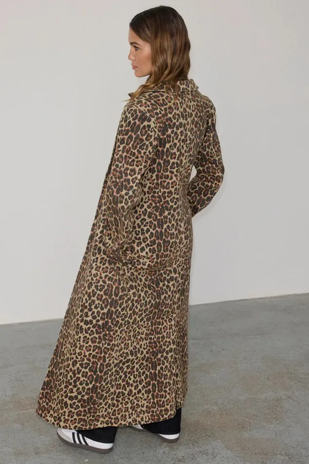 Never Fully Dressed Jackets and Coats Lucia Leopard Denim 55 Coat 8211 Women