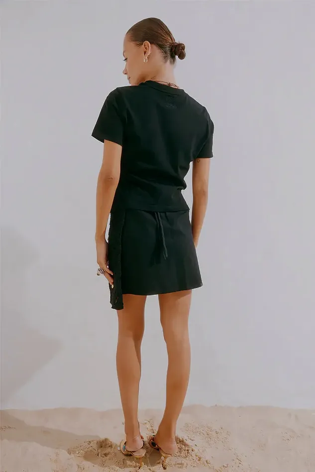 Never Fully Dressed Knitwear Black Crochet Shell Wrap Skirt 8211 Women