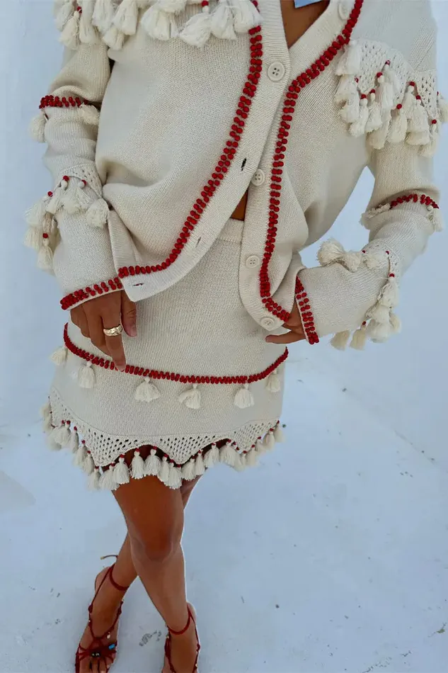 Never Fully Dressed Knitwear Ivory And Red Jake Skirt 8211 Women Never Fully Dressed Knitwear Ivory And Red Jake Skirt 8211 Women