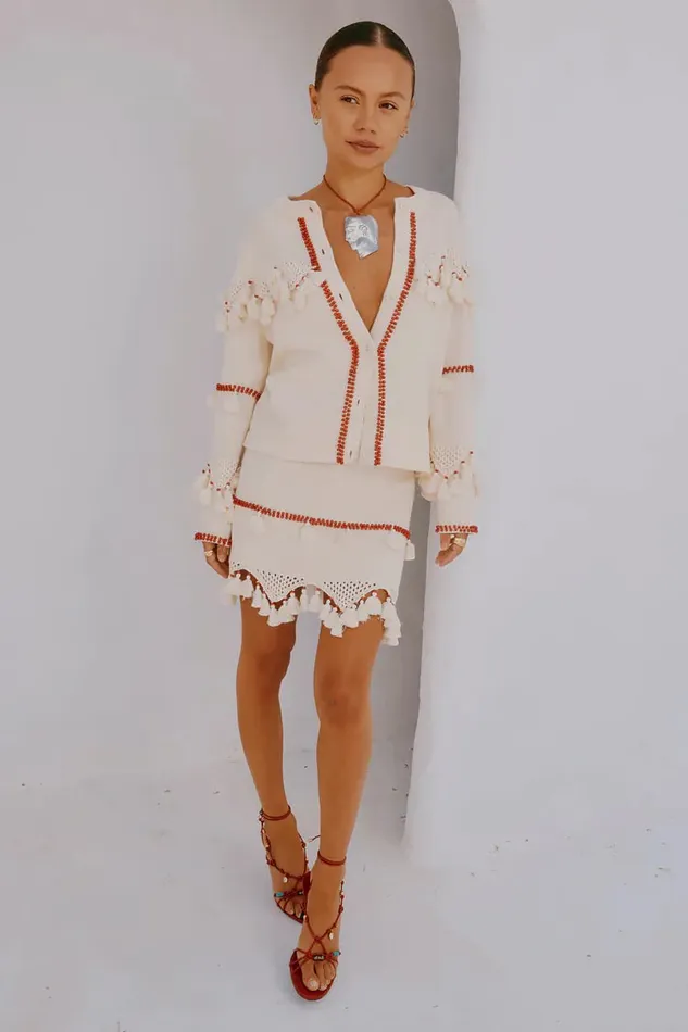 Never Fully Dressed Knitwear Ivory And Red Jake Skirt 8211 Women Never Fully Dressed Knitwear Ivory And Red Jake Skirt 8211 Women
