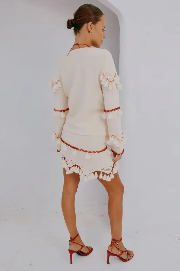 Never Fully Dressed Knitwear Ivory And Red Jake Skirt 8211 Women Never Fully Dressed Knitwear Ivory And Red Jake Skirt 8211 Women