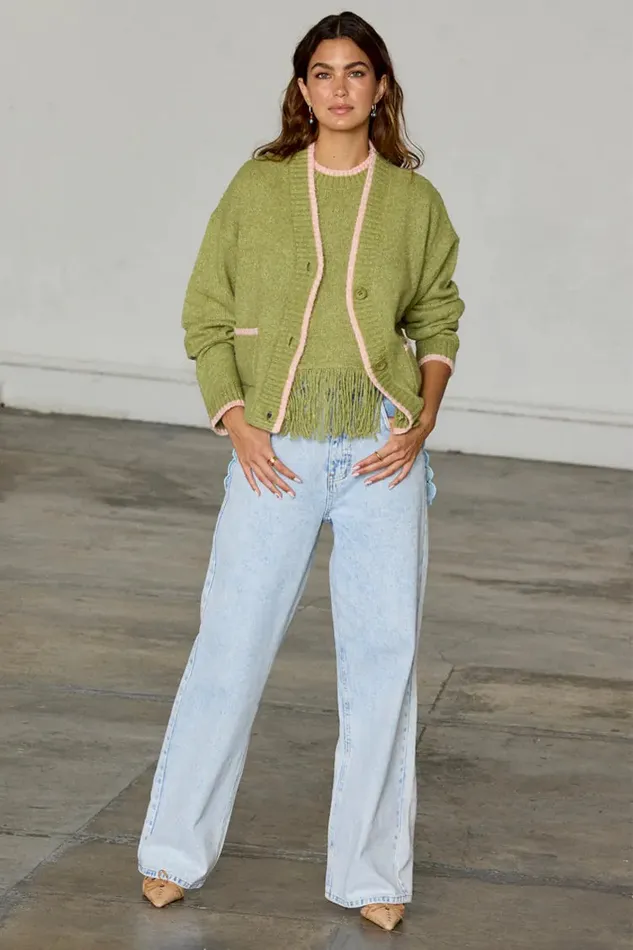 Never Fully Dressed Knitwear Olive Callie Cardigan 8211 Women