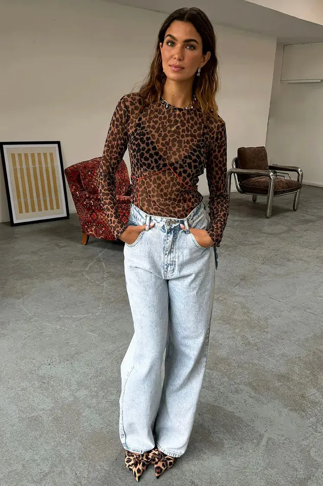 Never Fully Dressed Leopard Print Leopard Cleo Mesh Top 8211 Women