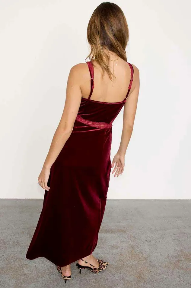 Never Fully Dressed Midi Burgundy Velvet Mimi Dress 8211 Women