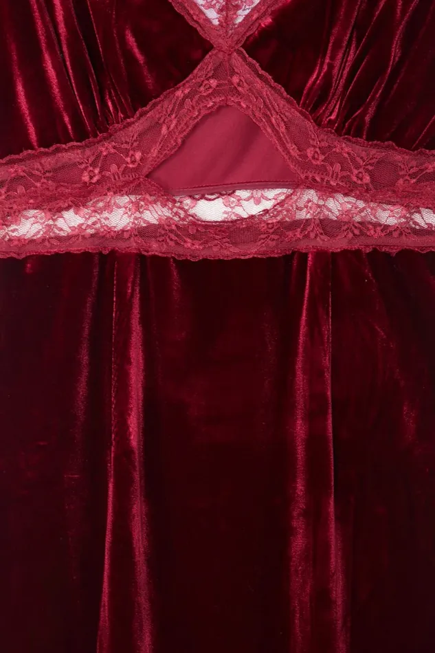 Never Fully Dressed Midi Burgundy Velvet Mimi Dress 8211 Women