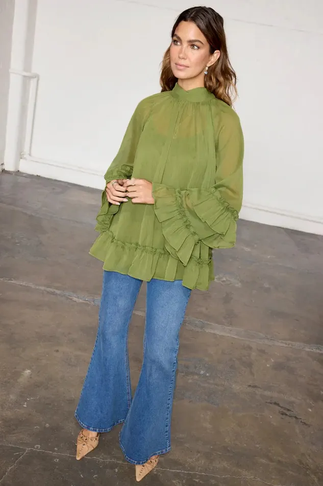Never Fully Dressed Modest Dressing Olive Elinor Blouse 8211 Women