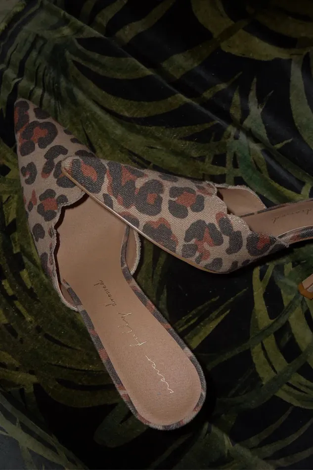 Never Fully Dressed Newness Leopard Denim Scallop City Mules 8211 Women