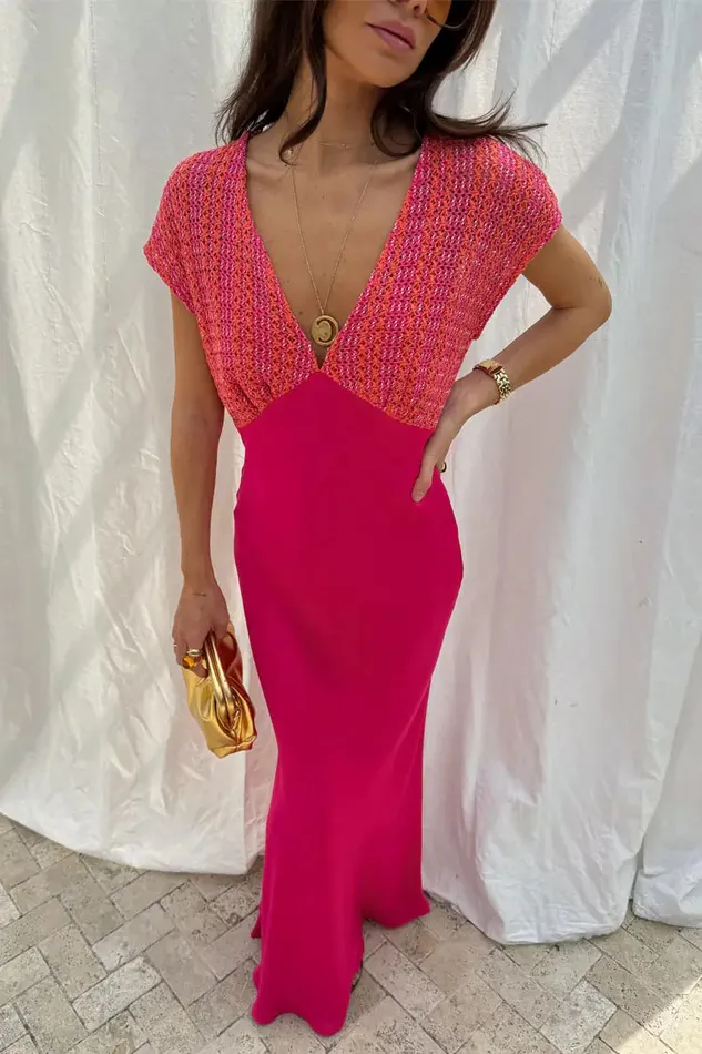 Never Fully Dressed Newness Pink And Red Crochet Elodie Dress 8211 Women