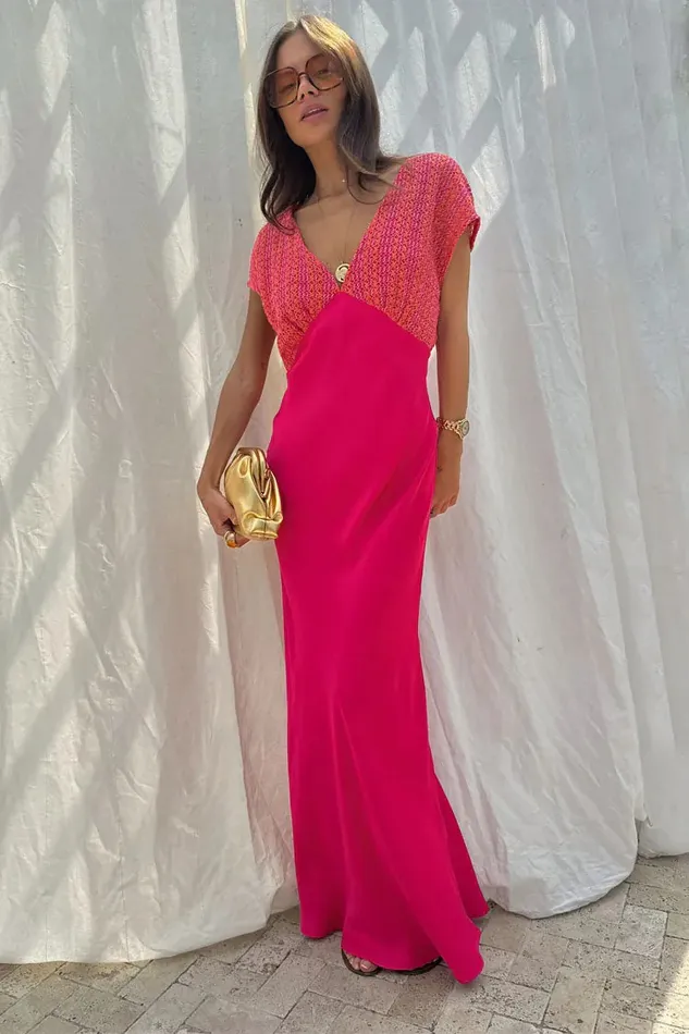 Never Fully Dressed Newness Pink And Red Crochet Elodie Dress 8211 Women