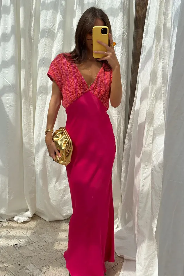 Never Fully Dressed Newness Pink And Red Crochet Elodie Dress 8211 Women