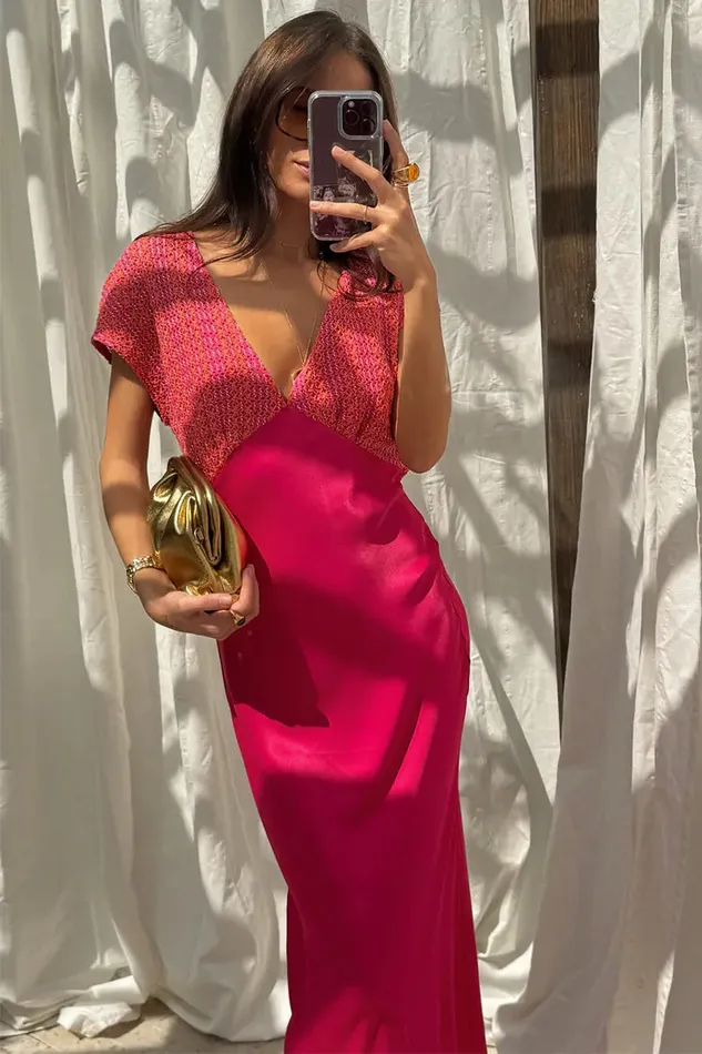 Never Fully Dressed Newness Pink And Red Crochet Elodie Dress 8211 Women