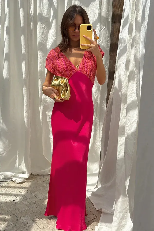 Never Fully Dressed Newness Pink And Red Crochet Elodie Dress 8211 Women